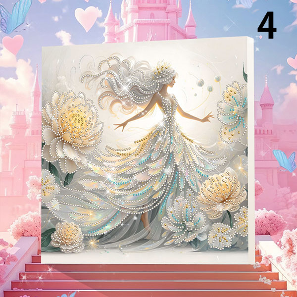 内フレーム付き ラインストーンビーズ ハーフ ダイヤモンドアート 刺繍