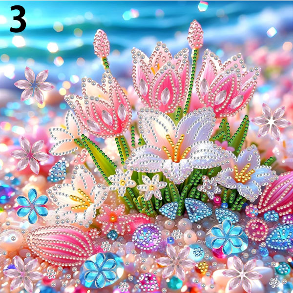 ラインストーンビーズ ハーフ ダイヤモンドアート 刺繍キット 海辺