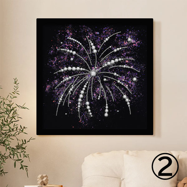 木製フレーム付き パールビーズ ラメ ダイヤモンドアート 刺繍キット