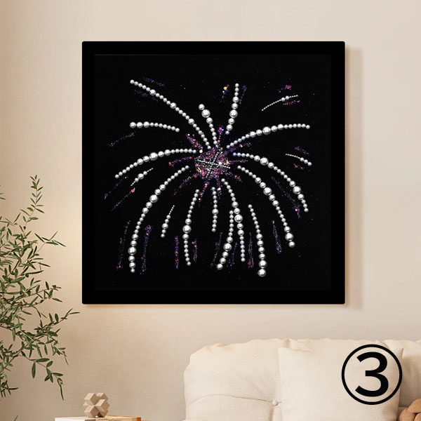 美術品・アンティーク・コレクション 油彩画 花火 絵画 額縁