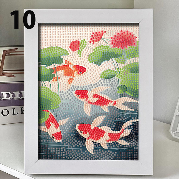 木製フレーム付き ダイヤモンドアート 刺繍キット 花 フラワー