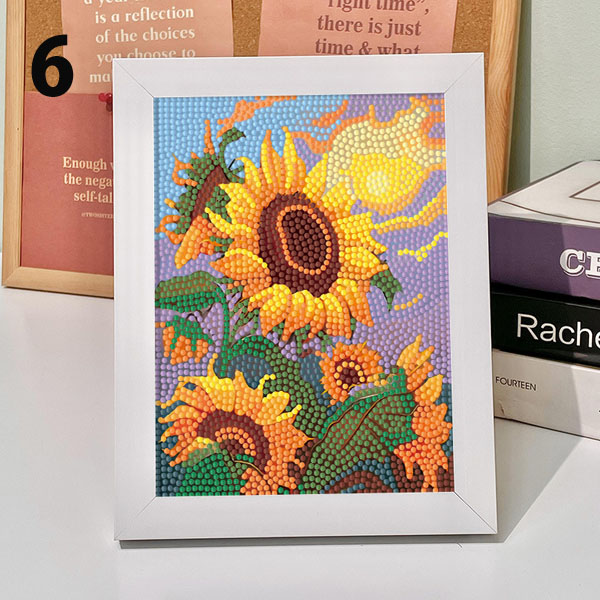 木製フレーム付き ダイヤモンドアート 刺繍キット 花 フラワー