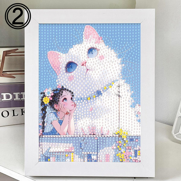 【新品】 ニッチアート猫装飾画 あたちキキ一番可愛いの」F3サイズ額付きアート作品原画 猫 徳島
