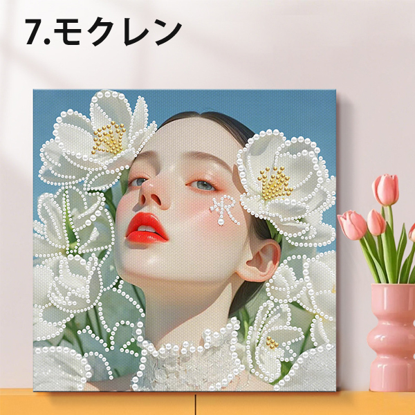 ビーズ装飾 花柄 アート作品 フレーム入り ダイヤモンドアート フレーム付き 初心者 季節の花 全9種