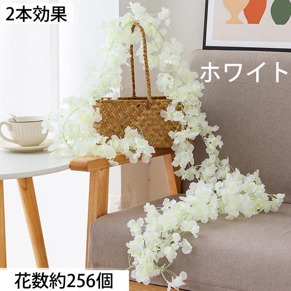 全長180cm ガーランド エアリー 桜 サクラ 桃の花 一重花びら 春の花 フェイクグリーン 造花 ツタ ツル 花見 インテリア スワッグ イミテーション ディスプレイ |  | 04