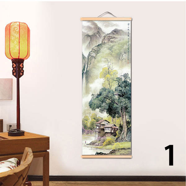 タペストリー 壁掛け ハンガーポスター 掛け軸風 水墨画 アジアン