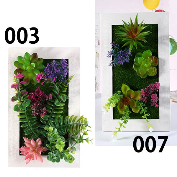 壁掛3D立体 長方形 多肉植物 寄せ植え グリーンフレームアレンジ