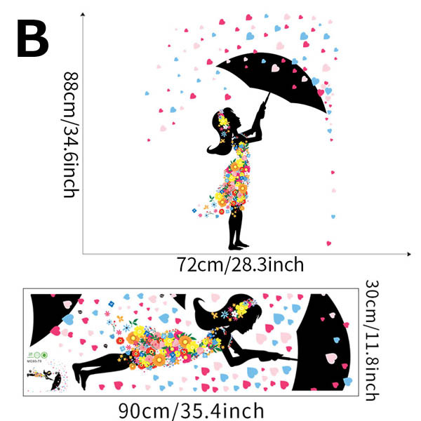 ウォールステッカー 傘 シルエット 花の妖精 女の子 星 月 フラワーガール 花 壁シール 壁デコ 北欧風 DIY リビング : ws-mg93 :  PeachyShop - 通販 - Yahoo!ショッピング