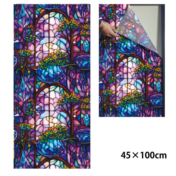 ガラスステッカー ステンドグラス 教会風 幻想カラー 幾何学模様