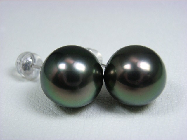 【美品】黒蝶真珠　タヒチパール　バロック　11mm　ピアス　フック 黒蝶パールピアス タヒチ黒真珠ピアス 11mm : パールバロック - 通販