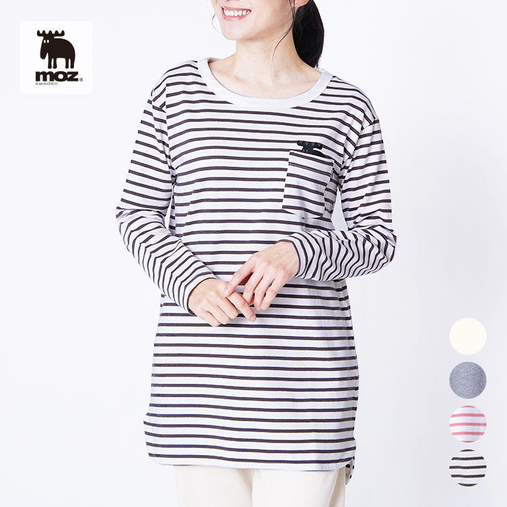 moz sweden ラウンドへム長袖シャツ ( 北欧 公式 カットソー ロンt