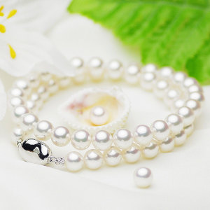花珠真珠 ネックレス セット オーロラ花珠 アコヤ パール 約7.5-8.0mmの写真
