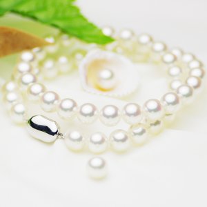 花珠真珠 ネックレス セット オーロラ花珠 アコヤ パール 約8.5-9.0mmの写真