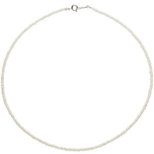 パール ネックレス 高級 淡水真珠 ネックレス 約2-3mm ケシ真珠 シルバーの写真