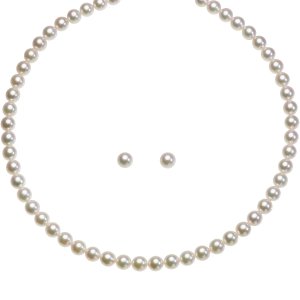 花珠真珠 パール ネックレス セット オーロラ天女  7.0-7.5mmの写真