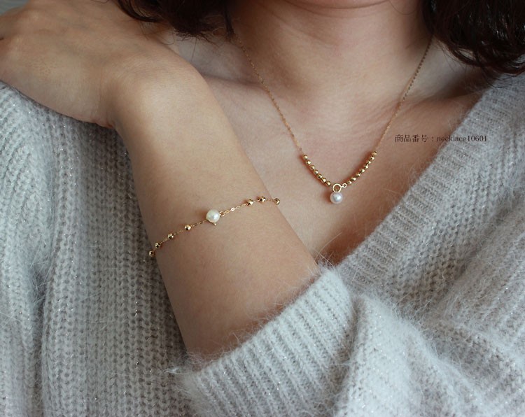 アコヤ真珠 K18 ミラーボール ベビーパール 真珠 ブレスレット パール