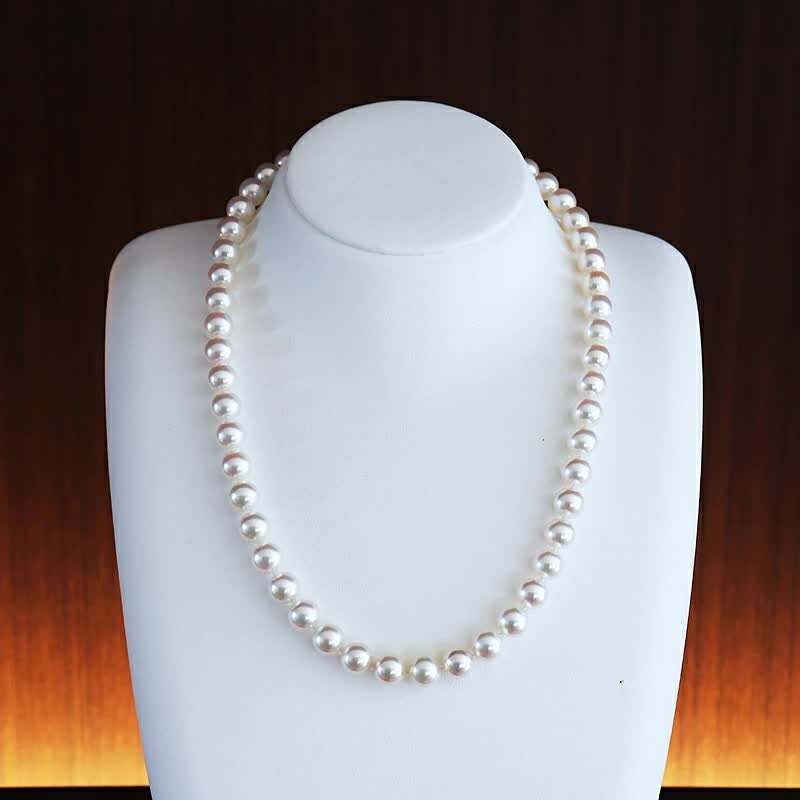 akoya 準花珠 アコヤ真珠 ネックレス 7.5-8mm 全長42cm 真珠品質