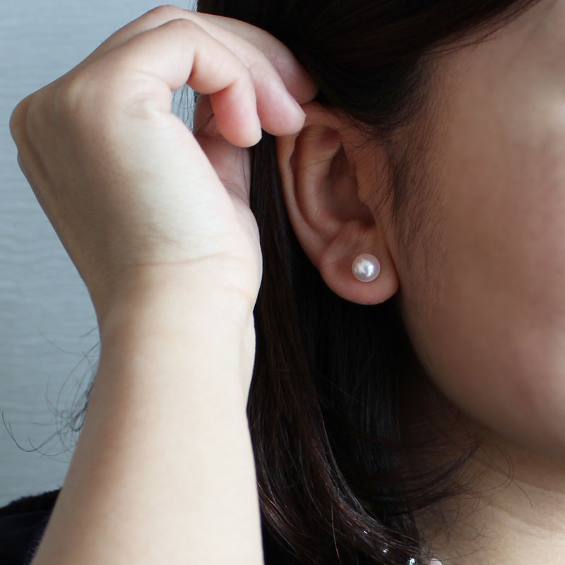 花珠級 製品保証 アコヤ真珠越物 7.5-8mm ホワイトピンク K18 or K14WG