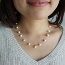 ベビーパール アコヤ真珠 4-5mm ステーション ロングネックレス