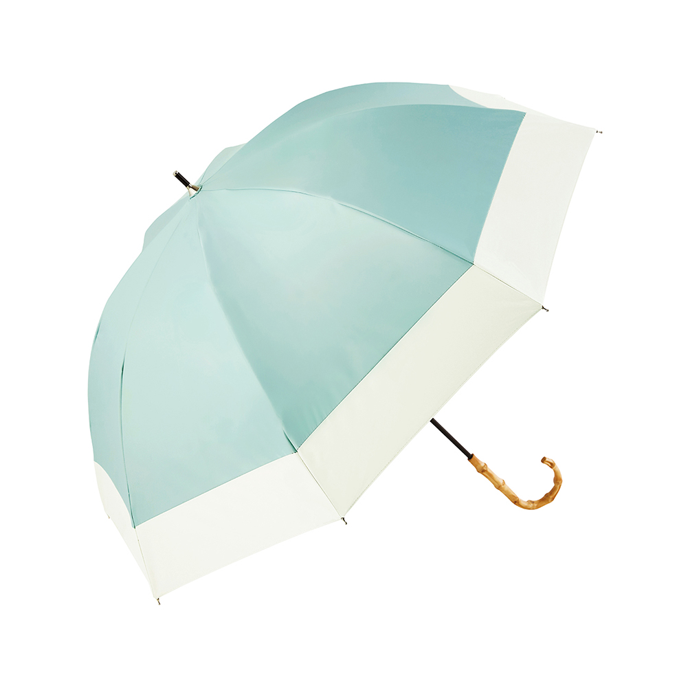 ビコーズ because 長傘 日傘 雨傘 傘 バンブーハンドル バイカラーラージ 晴雨兼用 完全遮光 B-937249 | KIZAWA | 01