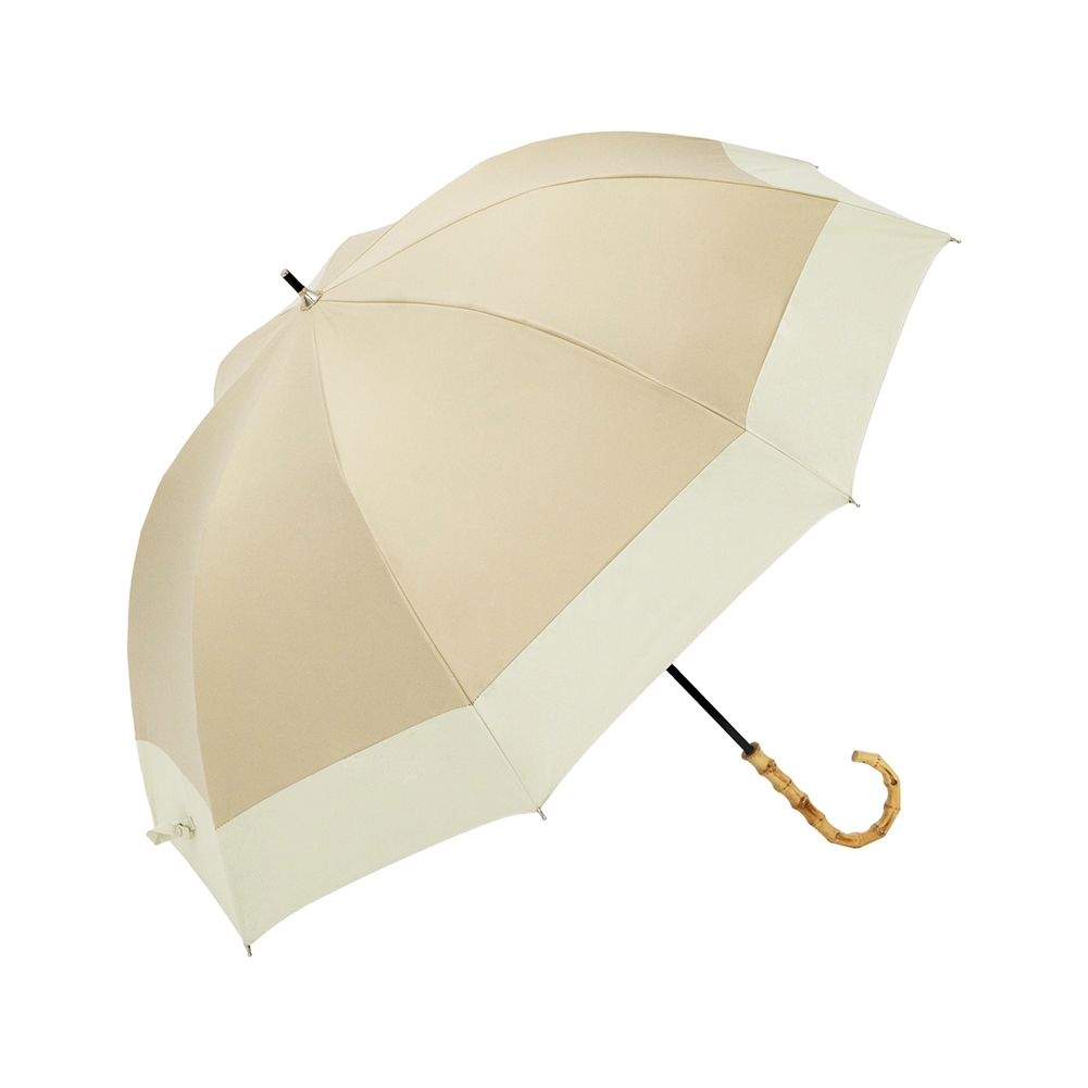 ビコーズ because 長傘 日傘 雨傘 傘 バンブーハンドル バイカラーラージ 晴雨兼用 完全遮光 B-937249 | KIZAWA | 02