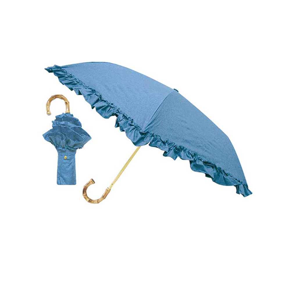 日傘 雨傘 完全遮光 まるい3段 折りたたみ 晴雨兼用 遮熱 熱中症 フリル ピンクトリック pin...