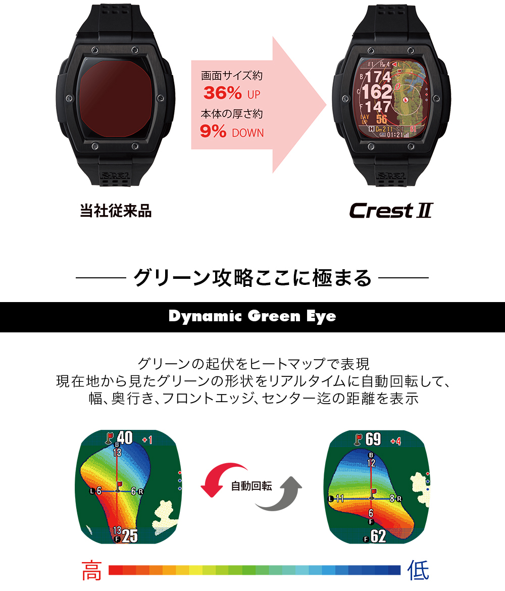 ShotNavi（ショットナビ） クレスト2 Crest 2 腕時計 GPS距離計測機