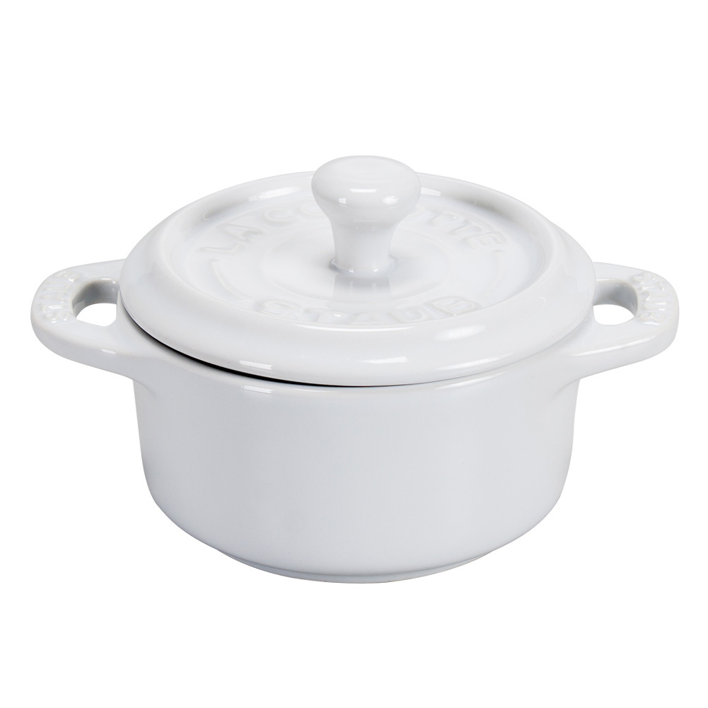 ストウブSTAUB完売ホワイトココットラウンド１０ｃｍ新品未使用 生涯保証＆箱付 Staub（ストウブ） 【並行輸入品】 セラミック ミニココット 10cm