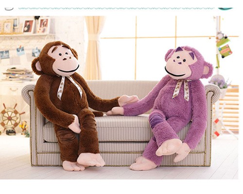 【送料無料】サル　ぬいぐるみ　さる　特大　抱き枕　猿　大きい　動物縫いぐるみ　可愛いだきまくら　ふわふわ　プレゼント115ｃｍ