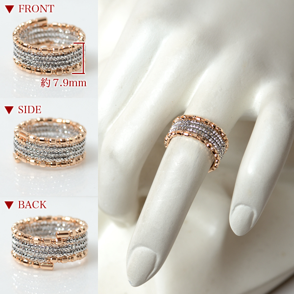 18金 プラチナ リング ミラーボール コイル スパイラル 最大5連調 指輪