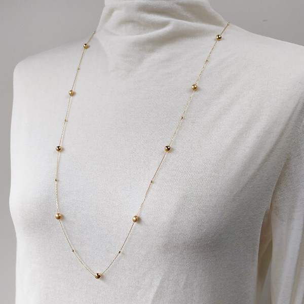 18金 ネックレス レディース ロングネックレス k18 マカロン型 約5.7mm