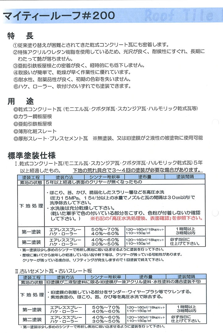 履き心地◎ マイティールーフ#200 （3500 ブラック） 18Kg/セット 屋根