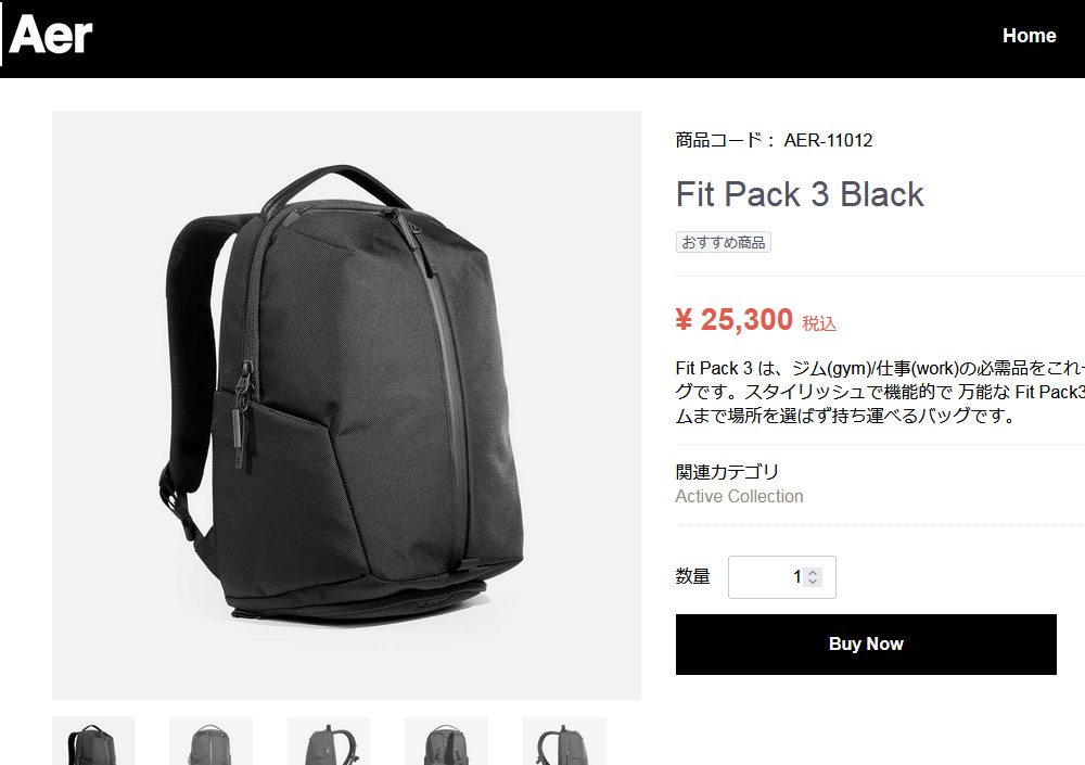Aer エアー FitPack3 リュック トレーニングバッグ ジムバッグ