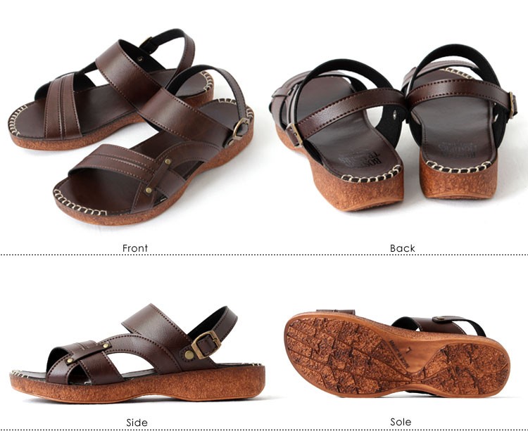 日本製 2WAY サンダル バックストラップ メンズ 外履き 3cm