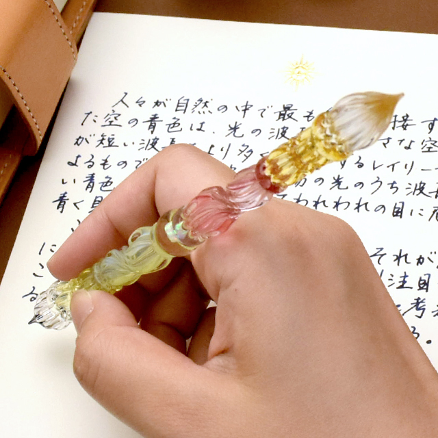 ガラスペン 日本製 paraglass 2way glass pen オパリングリーン