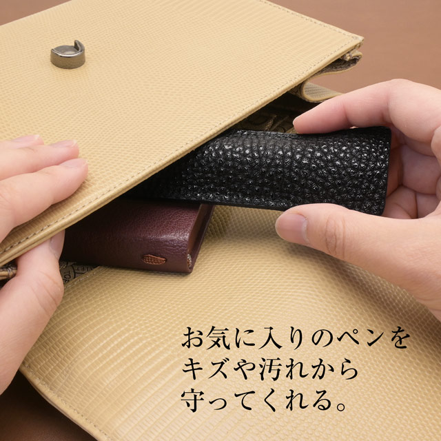 Pentペント by ケイシイズ 1本挿しペンシース 姫路黒桟革 ペンテクター