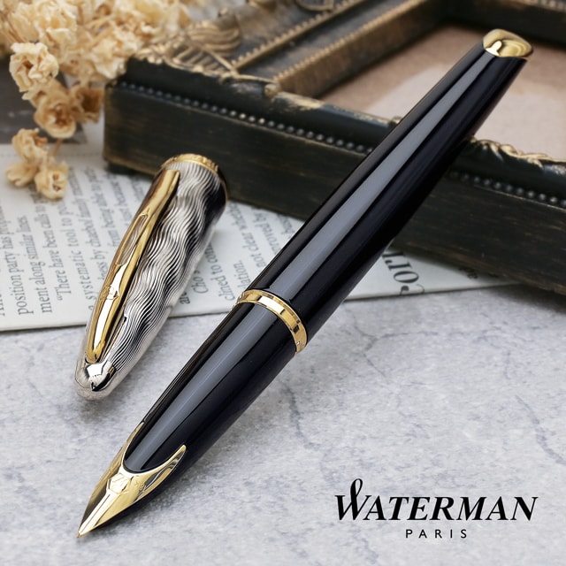 ウォーターマン 万年筆 カレン FP(F)BKST 18金 美品  替えインク付 Amazon.co.jp: Waterman ウォーターマン 公式 カレン