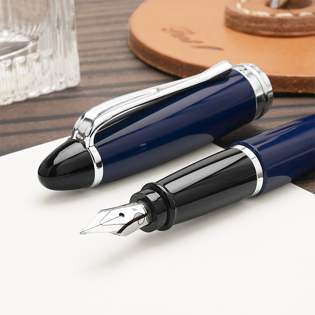 イプシロン 万年筆 アウロラ ブルークローム 名入れ AURORA ブルー 青