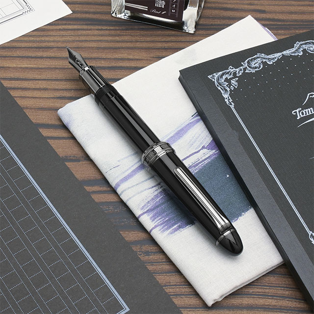 セーラー万年筆 万年筆 長刀研ぎ ブラックトリム あすつく ギフト