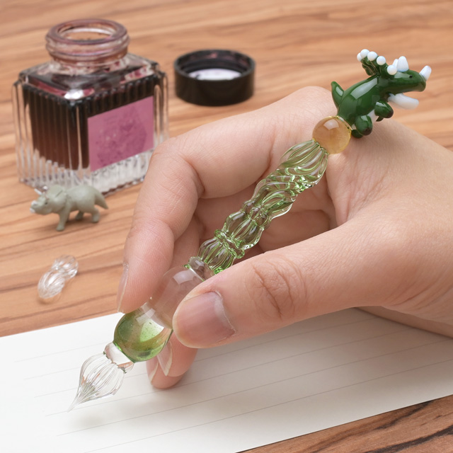 ガラスペン パラグラス paraglass animal glass pen トリケラトプス