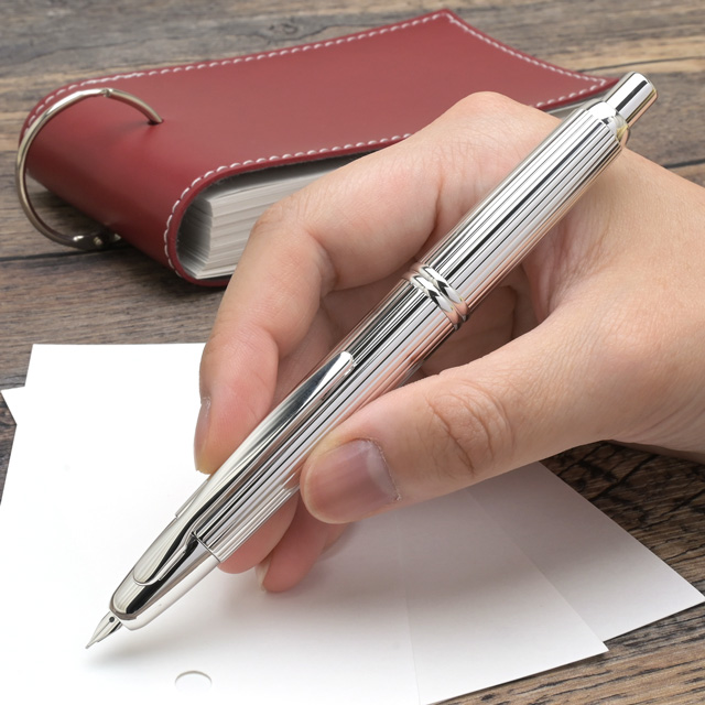 キャップレス 万年筆 パイロット ストライプ PILOT ノック式 18k 18金