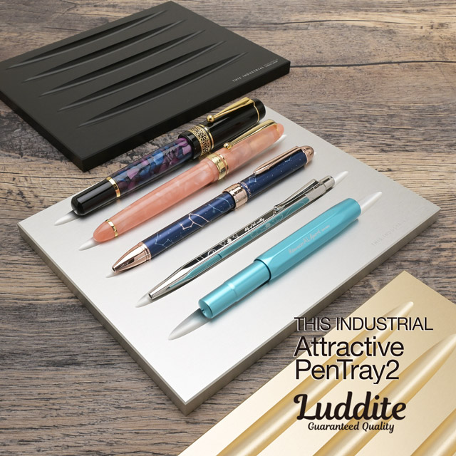 【稀少】LAMY 店舗什器 試筆用 ペントレイ 未使用品 LUDDITE（ラダイト） ペントレー 5本用 ペントレイ ペン置き THIS
