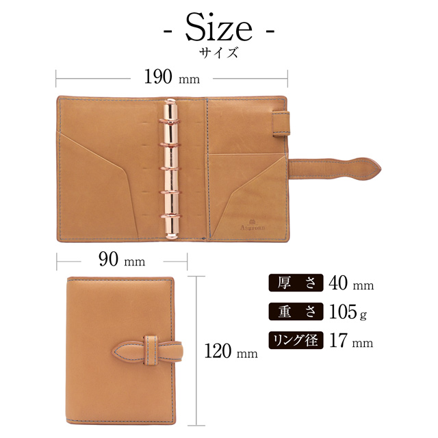 ASHFORD（アシュフォード） システム手帳 M5 5穴 フィーカ MICRO5 17mm