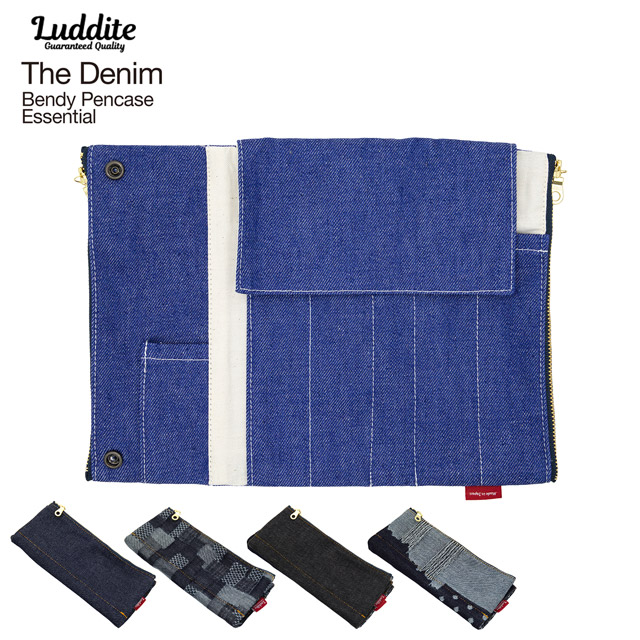 LUDDITE（ラダイト） ベンディペンケース 筆箱 デニム エッセンシャル