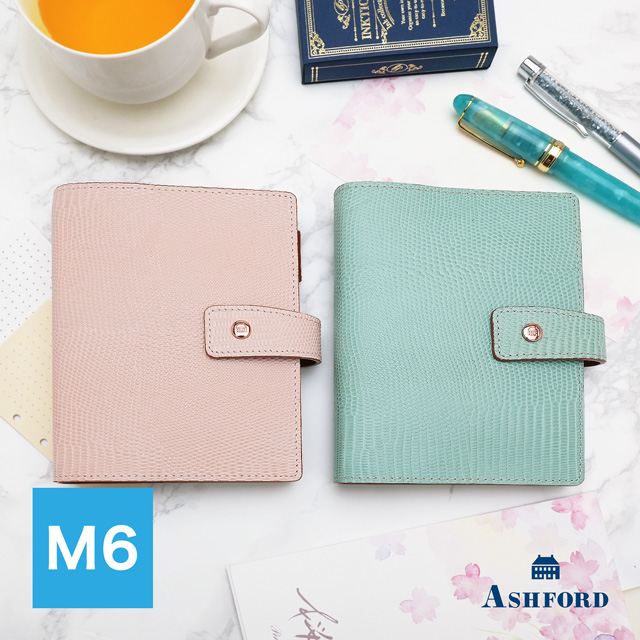 ネオフィナード システム手帳 M6 牛革 アシュフォード ローズゴールド