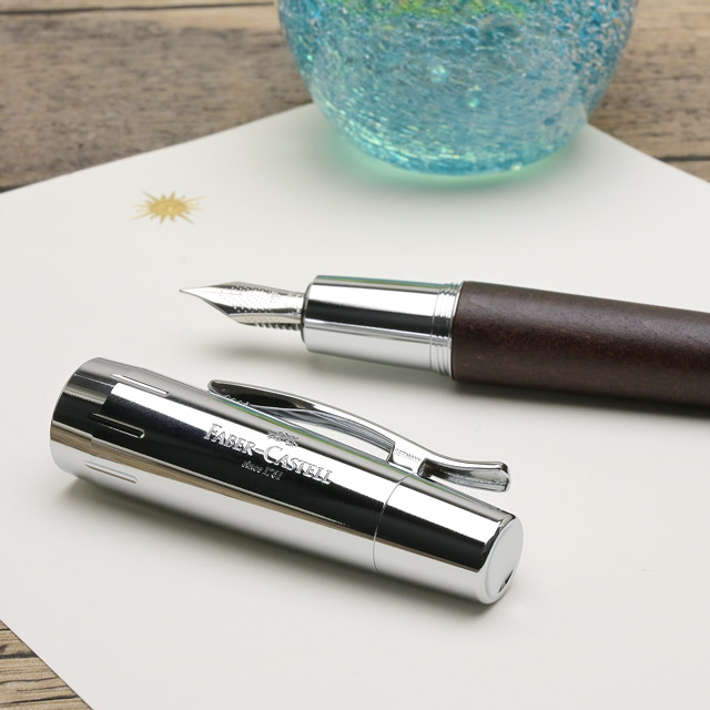 ファーバーカステル 万年筆 エモーション ウッドクローム 梨の木