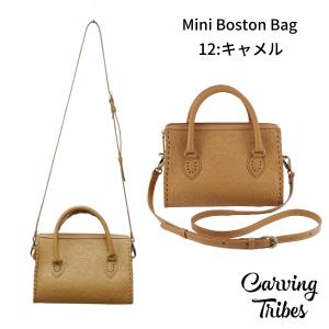 期間限定10%OFF Mini Boston Bag ミニボストンバッグ 全3色 カービングトライブ...