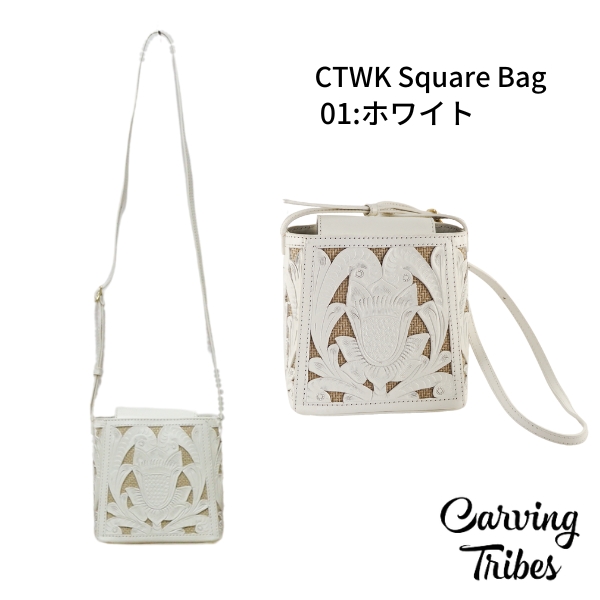 期間限定10%OFF Square Bag カットワークスクエアバッグ 3色 カービングトライブス ...