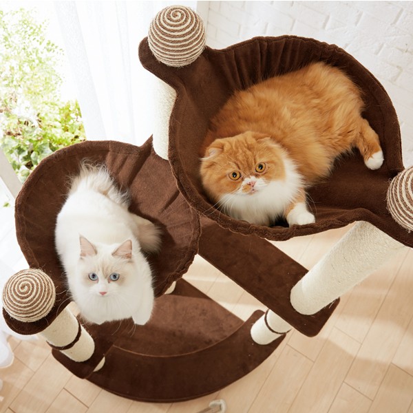 キャットタワー キャットハンモックタワー ワイド 全高168cm 猫タワー