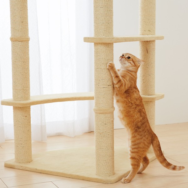 キャットタワー キャットハンモックタワー ワイド 全高168cm 猫タワー